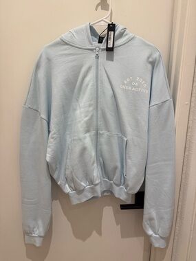 NWT XS cloud blue lightweight zip with hood.